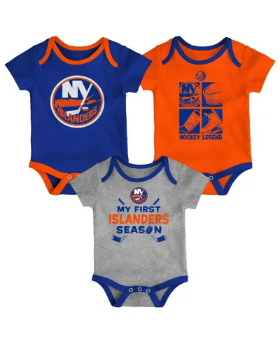 Outerstuff Kids' Baby Boys And Girls 3-piece New York Islanders Legend Bodysuit Set In Blue