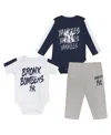 Outerstuff Baby Boys And Girls 3-piece New York Yankees Double Down Bodysuit And Pants Set In Animal Print