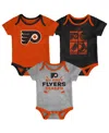 Outerstuff Baby Boys And Girls 3-piece Philadelphia Flyers Legend Bodysuit Set