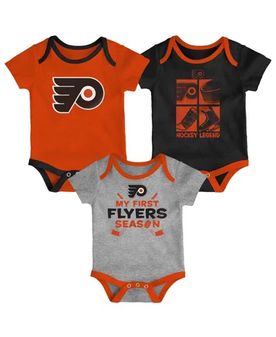 Outerstuff Kids' Baby Boys And Girls 3-piece Philadelphia Flyers Legend Bodysuit Set