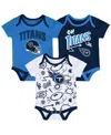 Outerstuff Baby Boys And Girls 3-piece Tennessee Titans All Day Play Bodysuit Set In Multi