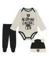 Outerstuff Baby Boys And Girls 3-pieceâ Black Las Vegas Raiders Little Champ Set In Black