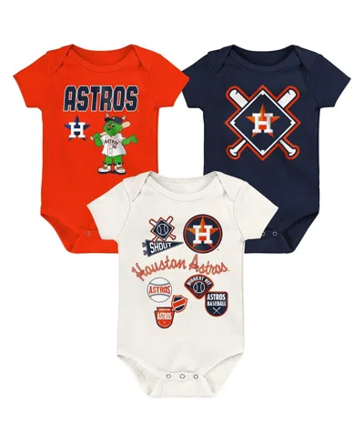 Outerstuff Baby Boys And Girls 3-pack Houston Astros Home Plate Creeper Set In Multi