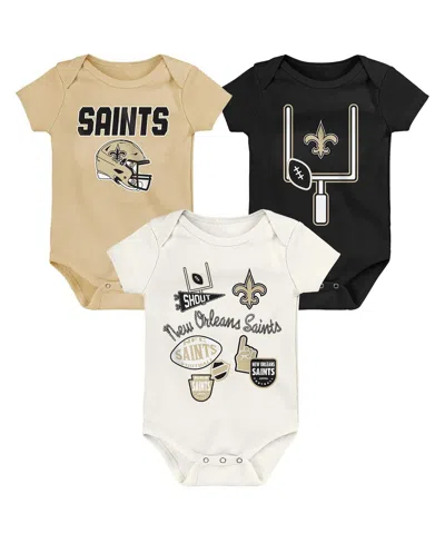 Outerstuff Baby Boys And Girls 3-pack New Orleans Saints Littlest Player Bodysuit Set In Multi