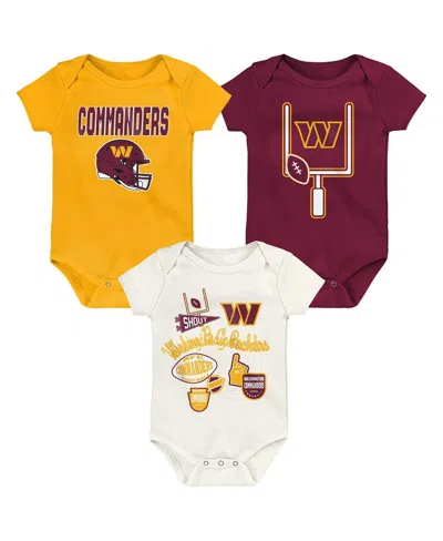 Outerstuff Baby Boys And Girls 3-pack Washington Commanders Littlest Player Bodysuit Set In Multi