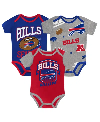 Outerstuff Kids' Baby Boys And Girls 3-piece Buffalo Bills First Round Pick Creeper In Blue