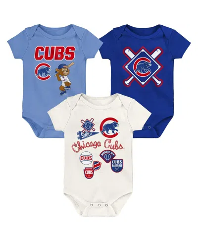 Outerstuff Baby Boys And Girls 3-piece Chicago Cubs Home Plate Creeper Set In Multi