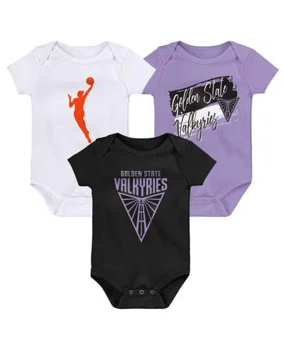 Outerstuff Baby Boys And Girls 3-piece Golden State Valkyries Destiny Creeper Set In Multi