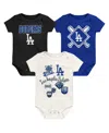 Outerstuff Newborn  Los Angeles Dodgers Home Plate 3-piece Creeper Set In Blue