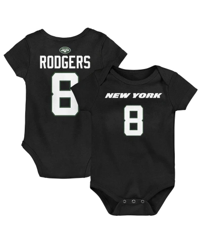 Outerstuff Baby Boys And Girls Aaron Rodgers Black New York Jets Mainliner Player Name And Number Bodysuit