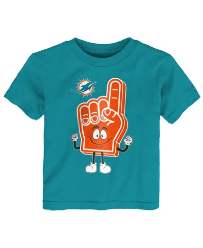Outerstuff Kids' Baby Boys And Girls Aqua Miami Dolphins Handy Man T-shirt In Blue