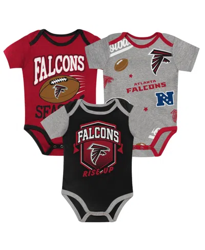 Outerstuff Kids' Baby Boys And Girls Atlanta Falcons First Round Pick Bodysuit 3-piece Set In Multi