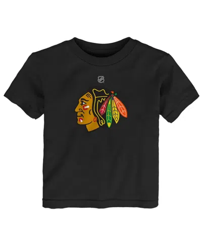 Outerstuff Kids' Baby Boys And Girls Black Chicago Blackhawks Primary Logo T-shirt
