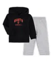 Outerstuff Infant Black/heather Gray San Francisco Giants Play By Play Pullover Hoodie & Pants Set In Black,heather Gray