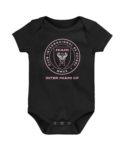 Outerstuff Baby Boys And Girls Black Inter Miami Cf Primary Logo Bodysuit