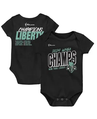 Outerstuff Baby Boys And Girls Black New York Liberty 2024 Wnba Finals Champions Roster Bodysuit