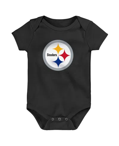 Outerstuff Kids' Baby Boys And Girls Black Pittsburgh Steelers Primary Logo Bodysuit