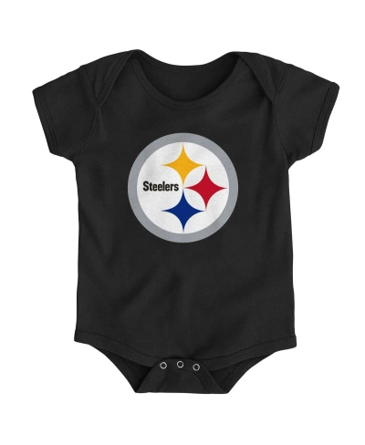Outerstuff Baby Boys And Girls Black Pittsburgh Steelers Team Logo Bodysuit