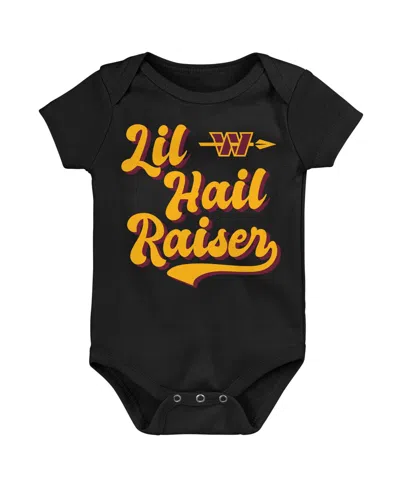 Outerstuff Baby Boys And Girls Black Washington Commanders Lil Hail Raiser Bodysuit