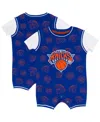 Outerstuff Baby Boys And Girls Blue New York Knicks Logo Mania Romper In Blue