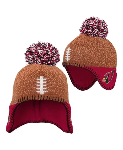 Outerstuff Kids' Baby Boys And Girls Brown Arizona Cardinals Football Head Knit With Pom Hat