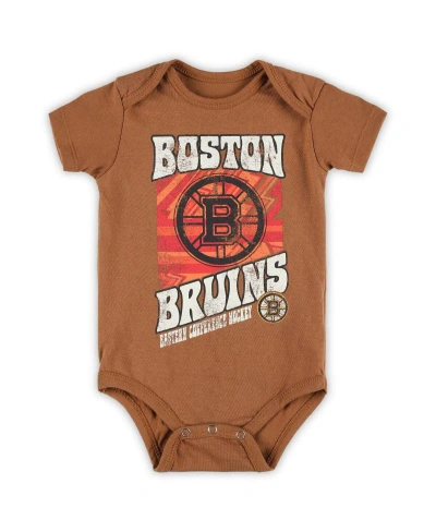 Outerstuff Baby Boys And Girls Brown Distressed Boston Bruins Hip To The Game Bodysuit