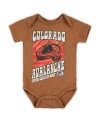OUTERSTUFF BABY BOYS AND GIRLS BROWN DISTRESSED COLORADO AVALANCHE HIP TO THE GAME BODYSUIT