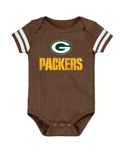 Outerstuff Kids' Baby Boys And Girls Brown Green Bay Packers Playmaker Bodysuit