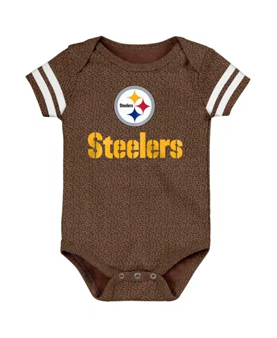 Outerstuff Kids' Baby Boys And Girls Brown Pittsburgh Steelers Playmaker Bodysuit