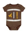 Outerstuff Baby Boys And Girls Brown West Virginia Mountaineers Catch Me Football Bodysuit In Brown