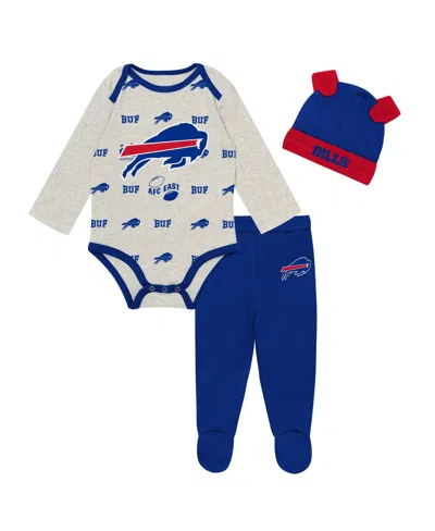 Outerstuff Kids' Baby Boys And Girls' Buffalo Bills Huddles Giggles Cotton Creeper, Pants And Hat, 3-piece Set In Multi