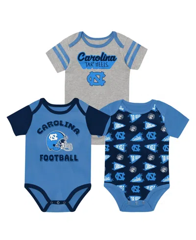 Outerstuff Baby Boys And Girls Carolina Blue North Carolina Tar Heels Star Player Three-piece Bodysuit Set
