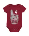 Outerstuff Baby Boys And Girls Crimson Indiana Hoosiers 1 Fan Foam Finger Bodysuit In Red