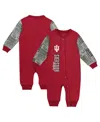Outerstuff Baby Boys And Girls Crimson Indiana Hoosiers Playbook Color Block Long Sleeve Coveralls In Red