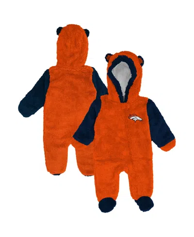Outerstuff Baby Boys' And Girls' Denver Broncos Stay Napping Fleece Footed Pajamas In Brown