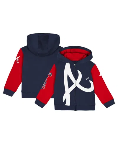Outerstuff Baby Boys And Girls Fanatics Branded Navy Atlanta Braves Post Card Full-zip Hoodie Jacket