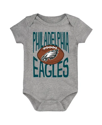 Outerstuff Baby Boys And Girls' For The Ball Philadelphia Eagles Short-sleeve Bodysuit In Gray