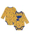 Outerstuff Baby Boys And Girls Gold St. Louis Blues Dynamic Defender Long Sleeve Bodysuit In Gold