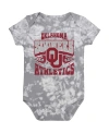 Outerstuff Baby Boys And Girls Gray Distressed Oklahoma Sooners Lil Rocker Tie-dye Bodysuit In Gray