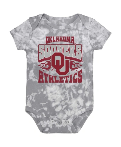 Outerstuff Baby Boys And Girls Gray Distressed Oklahoma Sooners Lil Rocker Tie-dye Bodysuit