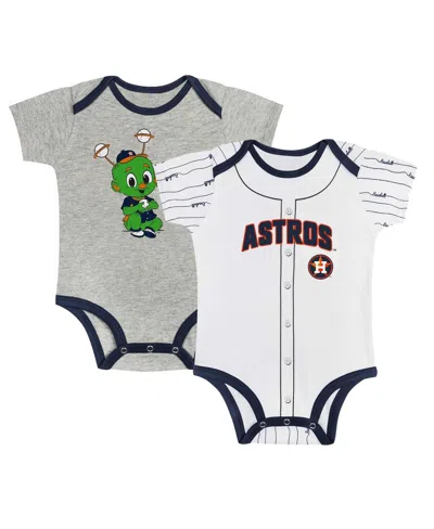 Outerstuff Baby Boys And Girls Gray/white Houston Astros Two-pack Play Ball Bodysuit Set In Gray,white