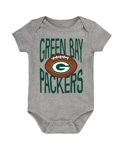 Outerstuff Baby Boys' And Girls' Green Bay Packers For The Ball Short-sleeve Snap-bottom Cotton Bodysuit In Gray