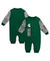 Outerstuff Baby Boys And Girls Green Michigan State Spartans Playbook Colorblock Long Sleeve Coveralls In Green
