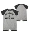 OUTERSTUFF BABY BOYS AND GIRLS HEATHER GRAY CHICAGO WHITE SOX EXTRA BASE HIT RAGLAN FULL-SNAP ROMPER