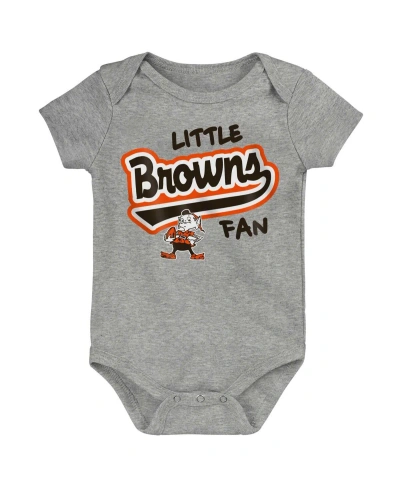 Outerstuff Baby Boys And Girls Heather Gray Distressed Cleveland Browns Retro Little Baller Bodysuit