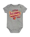 Outerstuff Baby Boys And Girls Heather Gray Distressed Tampa Bay Buccaneers Retro Little Baller Bodysuit In Heather Gray