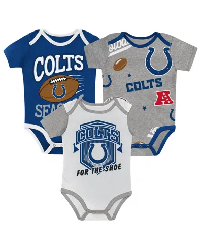 Outerstuff Baby Boys And Girls Indianapolis Colts First Round Pick 3-piece Bodysuit Set In Gray