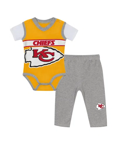 Outerstuff Baby Boys' And Girls' Kansas City Chiefs Short-sleeve Bodysuit And Pants, 2-piece Set In Multi