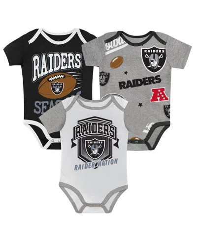 Outerstuff Baby Boys And Girls Las Vegas Raiders First Round Pick Three-piece Bodysuit Set In Multi