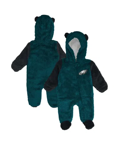 Outerstuff Kids' Baby Boys And Girls Midnight Green Philadelphia Eagles Stay Napping Fleece Bunting Full-zip Sleeper